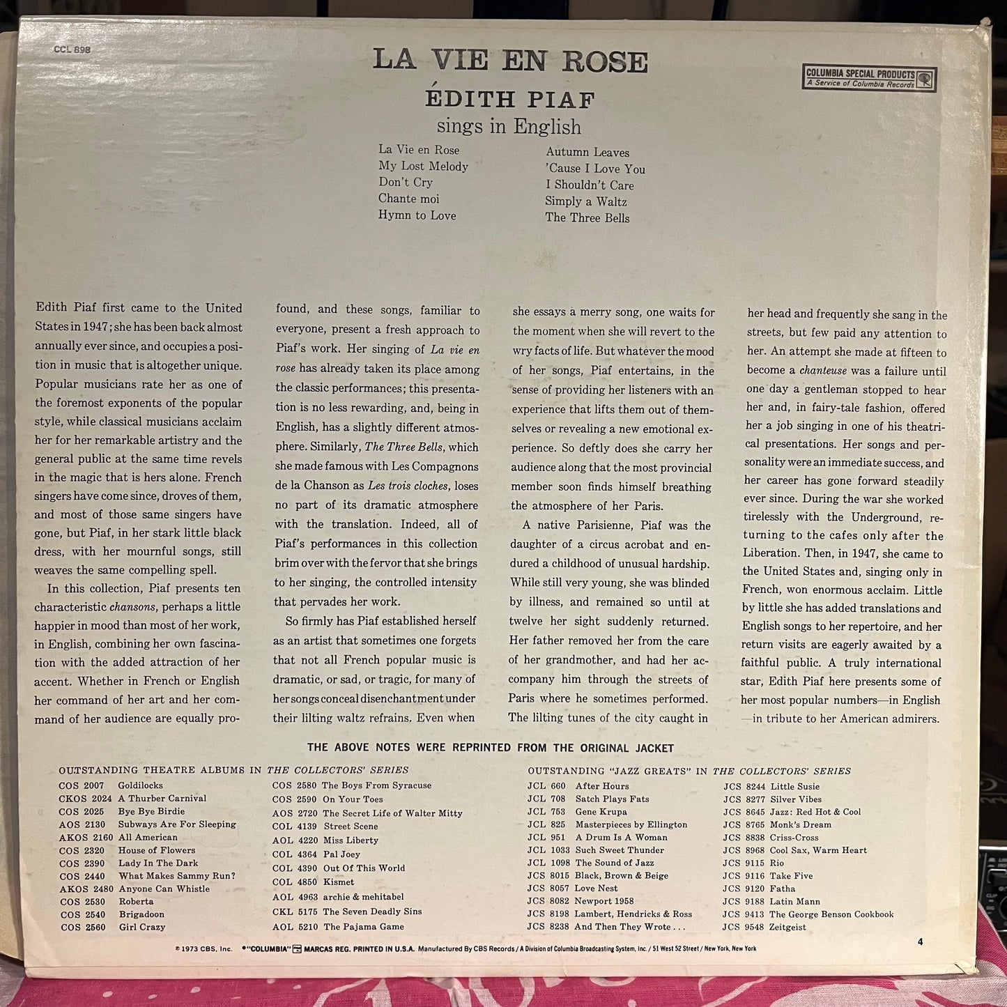 La Vie En Rose / Édith Piaf Sings In English *COLLECTORS T1* | Excellent (EX) Near Mint (NM) Get Cheap Vinyl