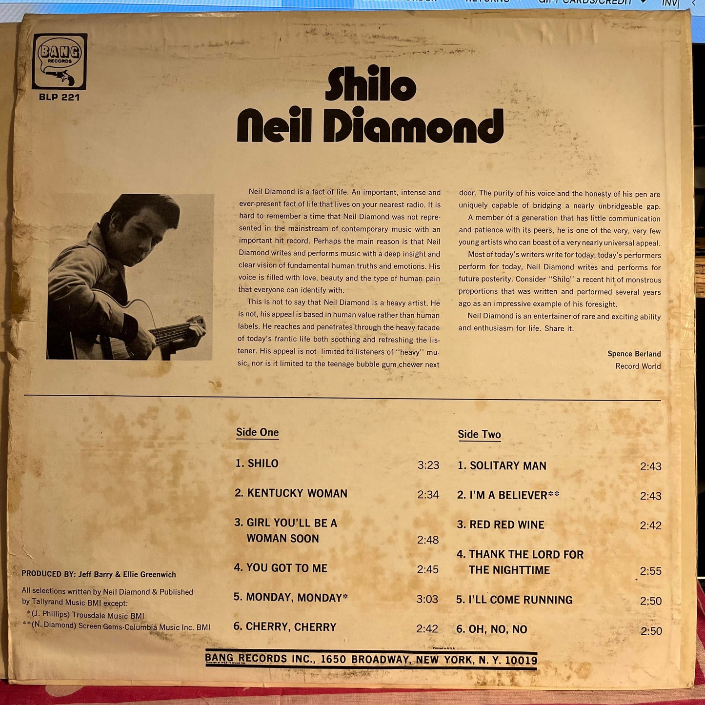 Shilo *MONARCH* | Excellent (EX) Very Good (VG) Get Cheap Vinyl