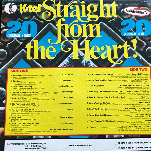 Straight From The Heart (20 Original Stars) | Excellent (EX) Excellent (EX) Get Cheap Vinyl