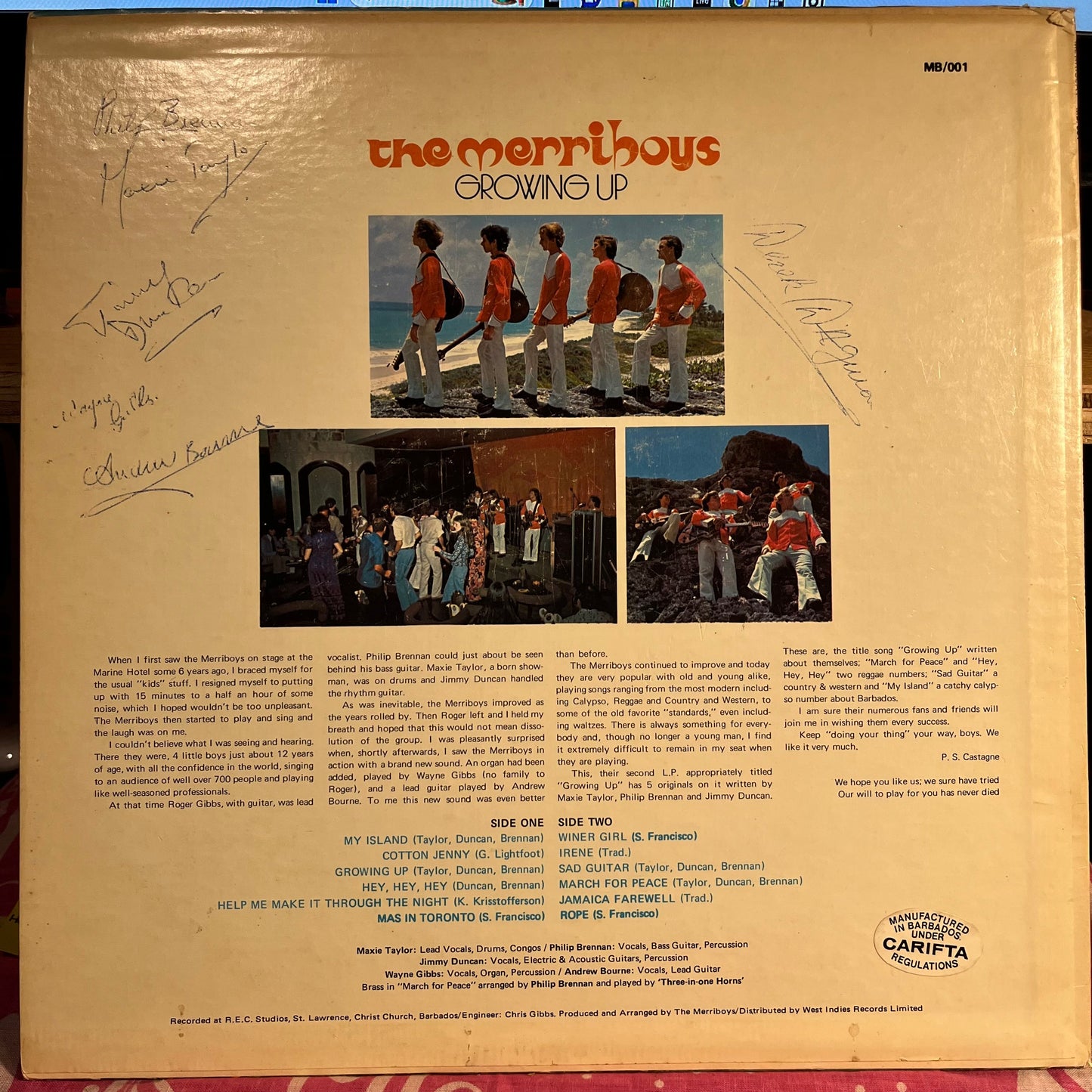 Growing Up *SIGNED* | Excellent (EX) Very Good Plus (VG+) Get Cheap Vinyl