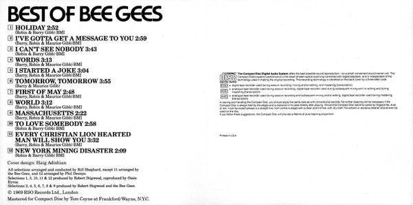 Best Of Bee Gees (CD) | Excellent (EX) Near Mint (NM) Get Cheap Vinyl