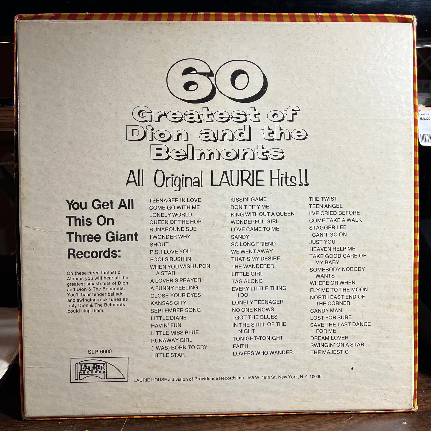 60 Greatest Of Dion And The Belmonts (3xVINYL BOX) | Very Good Plus Plus (VG++) Excellent+ (EX+) Get Cheap Vinyl