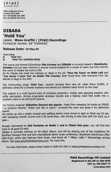 Hold You | Near Mint (NM) Generic Get Cheap Vinyl