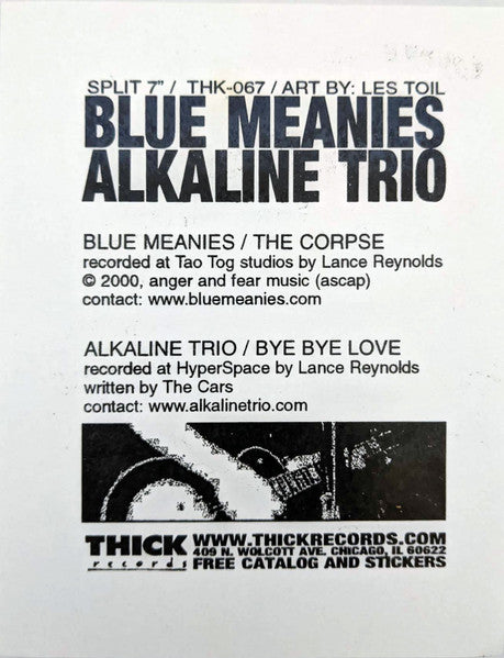 Alkaline Trio / Blue Meanies (VINYL 7" PICTURE DISC) | Mint (M) Mint (M) Get Cheap Vinyl