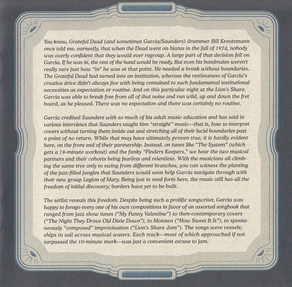 GarciaLive Volume Six (July 5th 1973, Lion's Share) (CD) | Mint (M) Mint (M) Get Cheap Vinyl