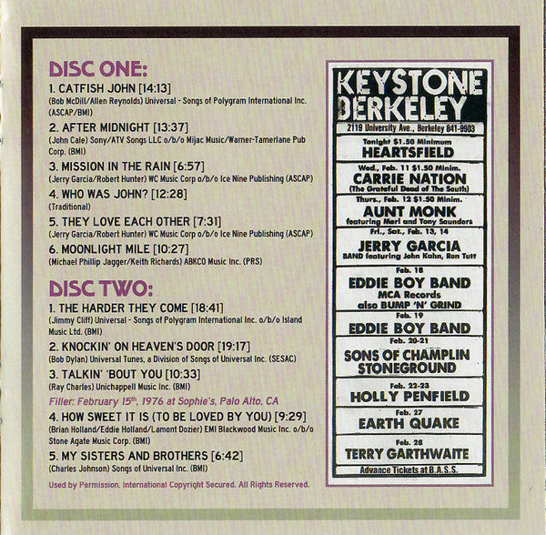 Garcia Live Volume 21 (February 13th, 1976 Keystone, Berkeley CA) *CD* | Mint (M) Mint (M) Get Cheap Vinyl