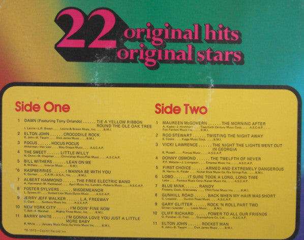 Fantastic 22 Original Hits 22 Original Stars *SONIC* | Excellent (EX) Very Good (VG) Get Cheap Vinyl