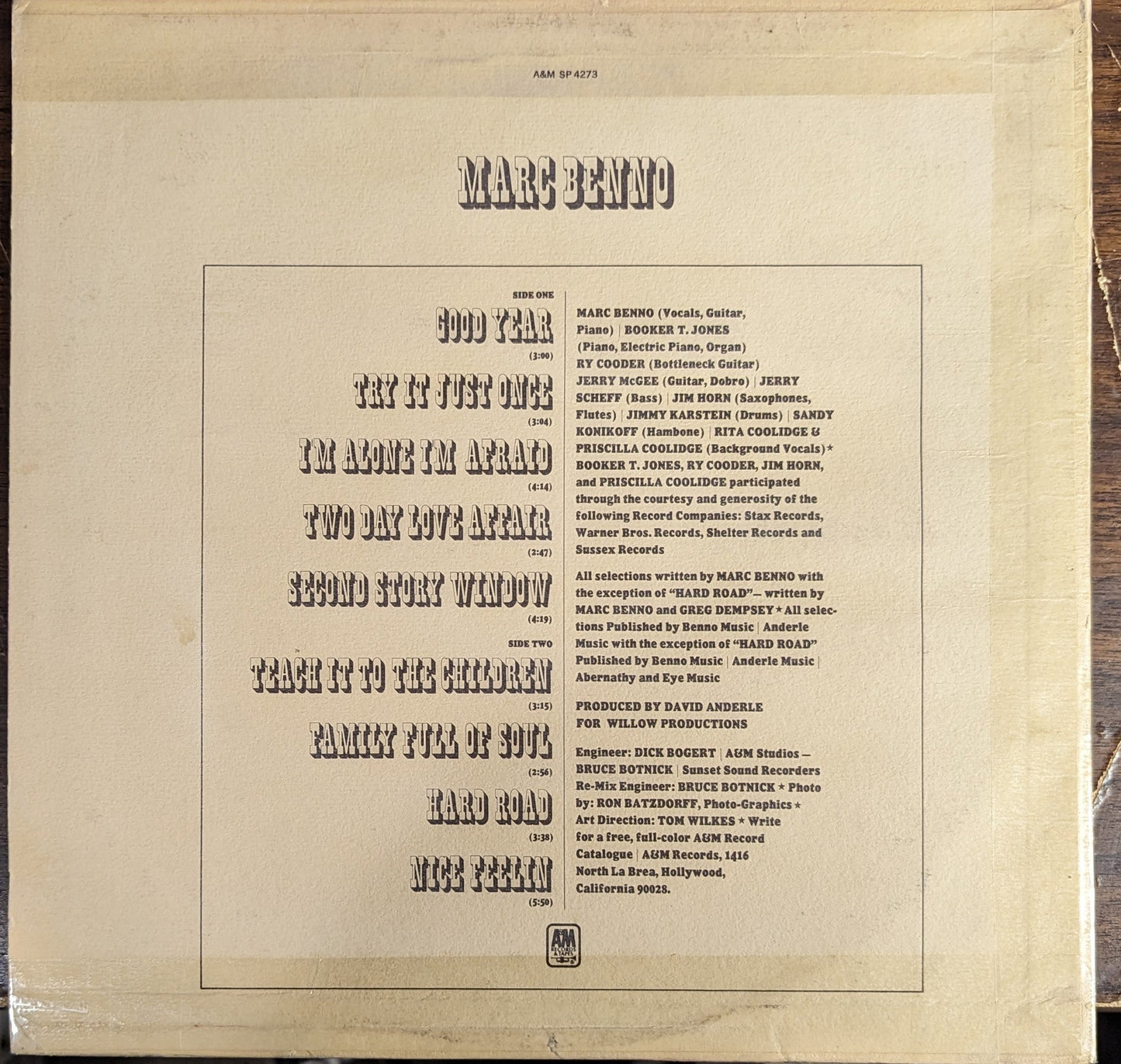 Marc Benno *PITMAN* | Excellent (EX) Very Good (VG) Get Cheap Vinyl