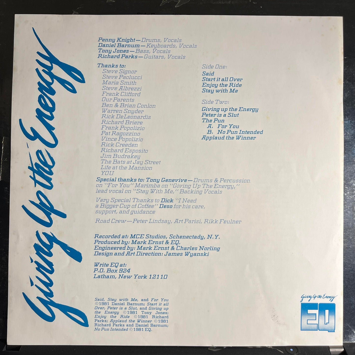 Giving Up The Energy | Excellent (EX) Near Mint (NM) Get Cheap Vinyl