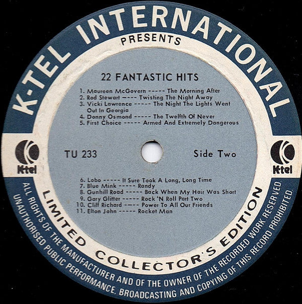 Fantastic 22 Original Hits 22 Original Stars *SONIC* | Excellent (EX) Very Good (VG) Get Cheap Vinyl