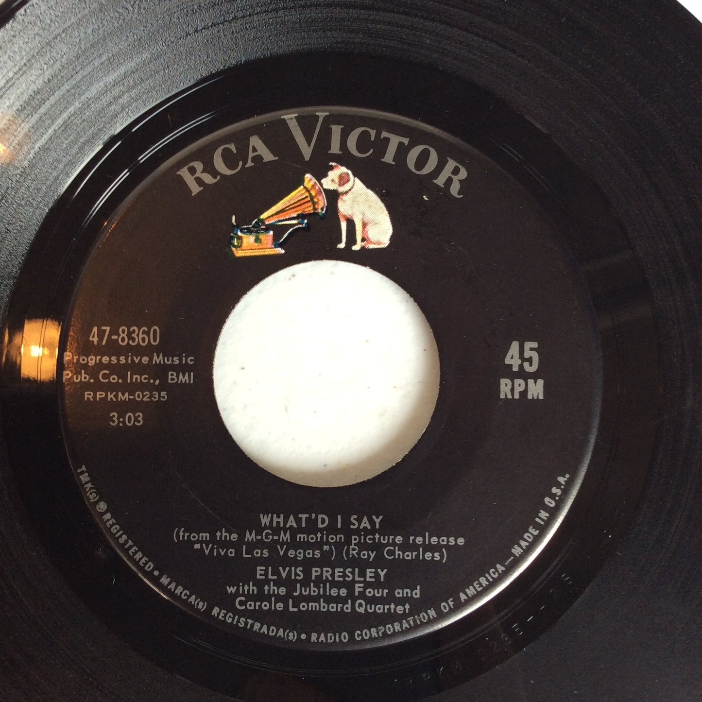Viva Las Vegas / What'd I Say (7" VINYL) | Excellent (EX) Excellent (EX) Get Cheap Vinyl