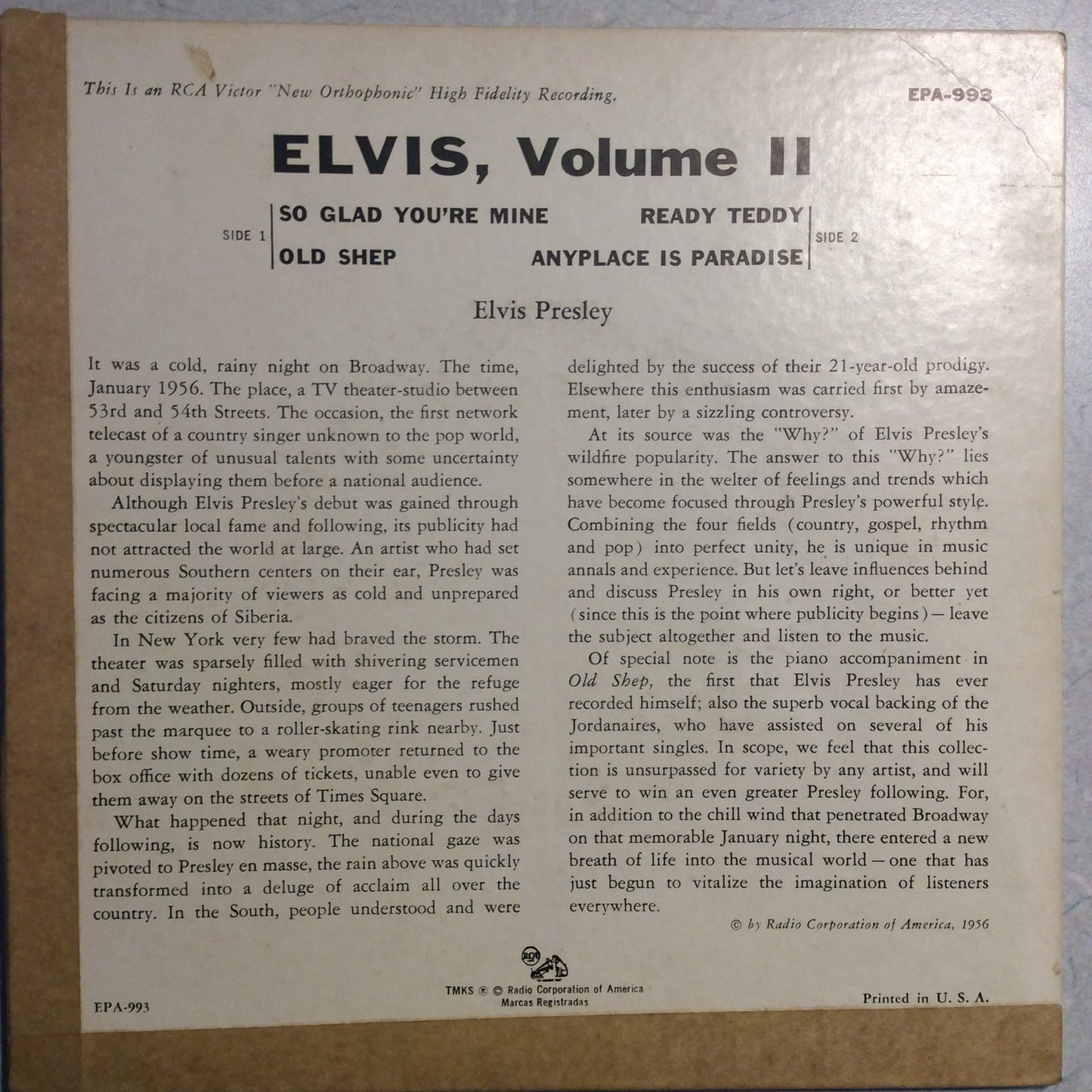 Elvis, Volume ll (7" VINYL) | Excellent (EX) Excellent (EX) Get Cheap Vinyl