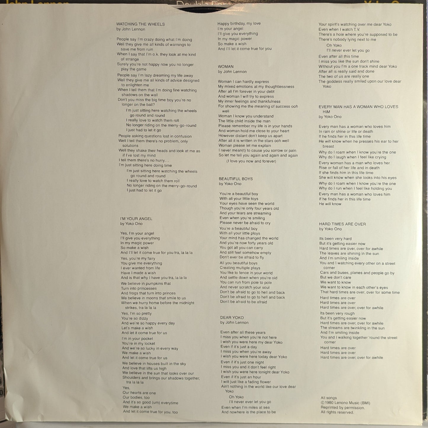 Double Fantasy (VINYL) | Excellent (EX) Very Good Plus (VG+) Get Cheap Vinyl