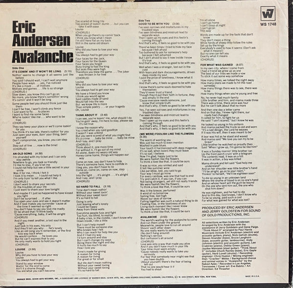 Avalanche *TERRE HAUTE* | Near Mint (NM) Excellent (EX) Get Cheap Vinyl