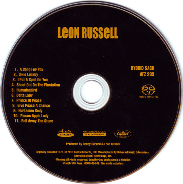 Leon Russell *HYBRID SACD/NUMBERED* | Near Mint (NM) Near Mint (NM) Get Cheap Vinyl