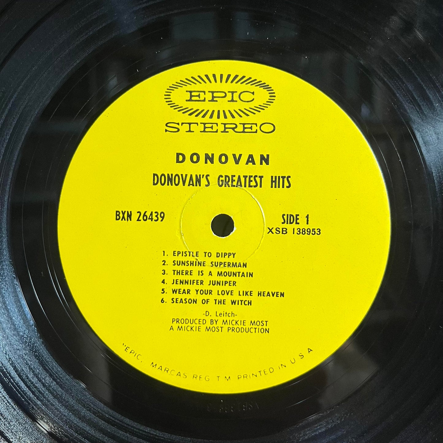 Donovan's Greatest Hits *SANTA MARIA* | Near Mint (NM) Very Good Plus (VG+) Get Cheap Vinyl
