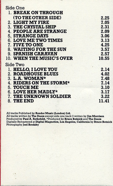 The Best Of The Doors *REMASTERED/CASSETTE* | Near Mint (NM) Near Mint (NM) Get Cheap Vinyl