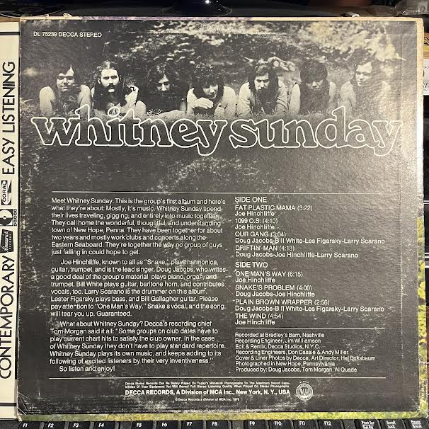 Whitney Sunday (VINYL) | Very Good Plus (VG+) Very Good Plus (VG+) Get Cheap Vinyl