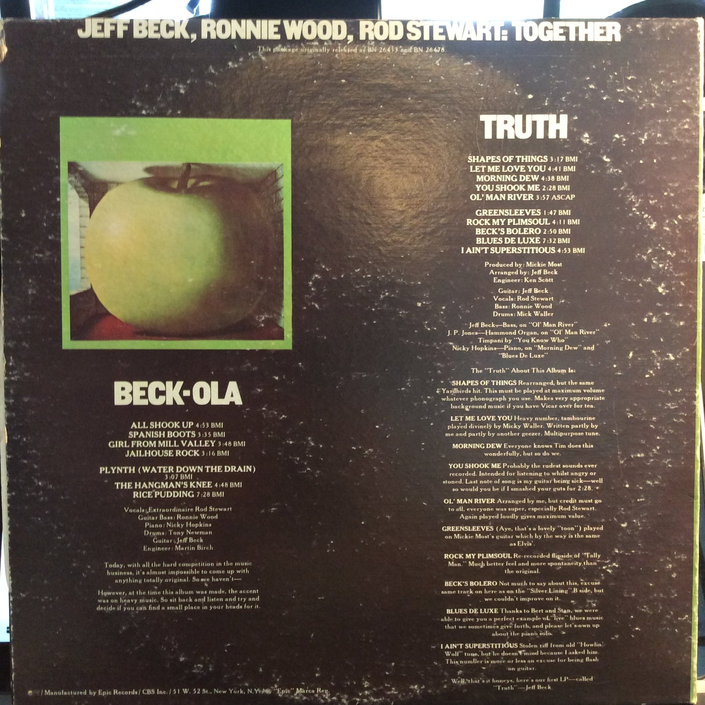 Truth/Beck-Ola (2xVINYL) | Very Good Plus Plus (VG++) Very Good Plus (VG+) Get Cheap Vinyl