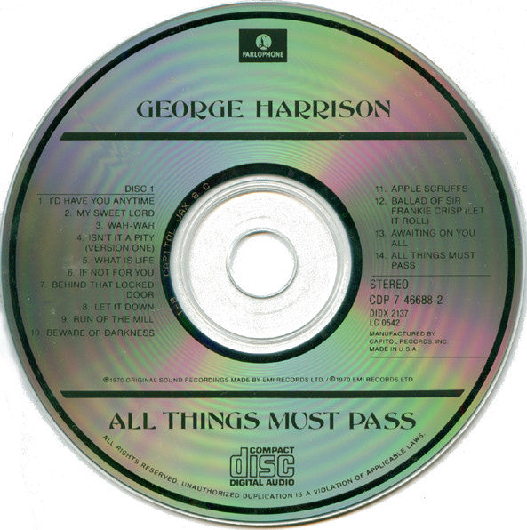 All Things Must Pass *2XCD* | Very Good Plus (VG+) Excellent (EX) Get Cheap Vinyl