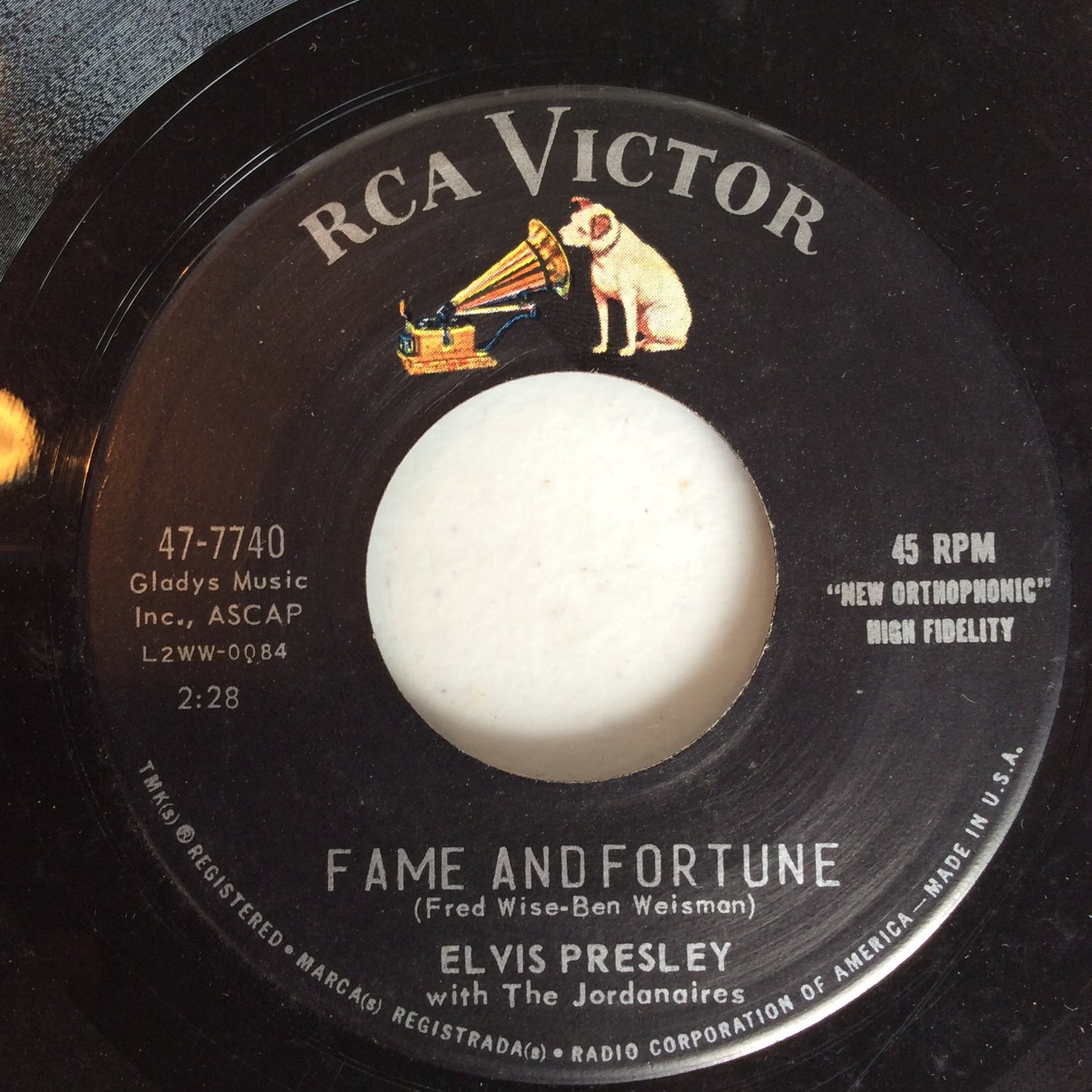 Stuck On You / Fame And Fortune (7" VINYL) | Very Good Plus (VG+) Excellent (EX) Get Cheap Vinyl