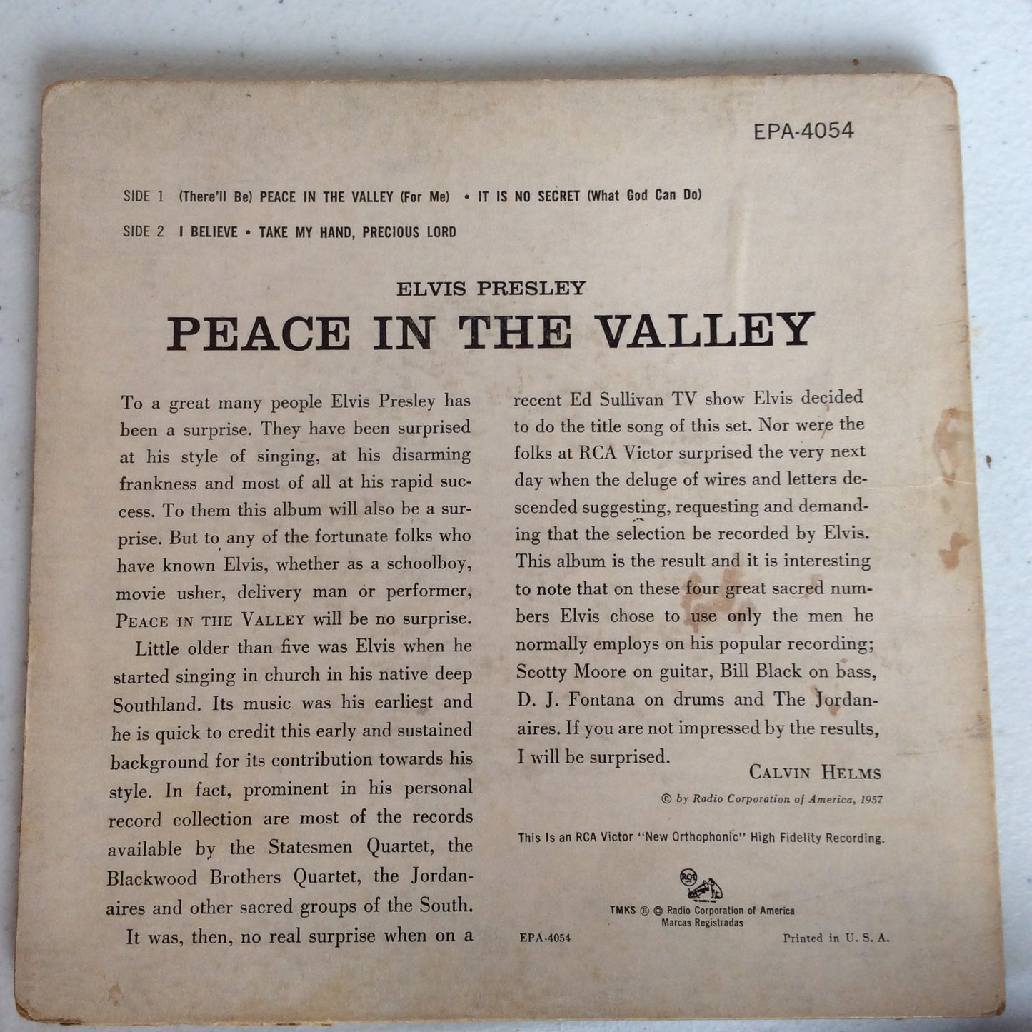 Peace In The Valley (7" VINYL) | Very Good Plus (VG+) Very Good (VG) Get Cheap Vinyl