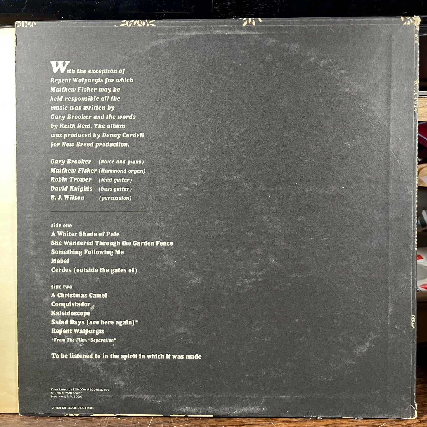 Procol Harum (VINYL) | Very Good Plus Plus (VG++) Excellent+ (EX+) Get Cheap Vinyl