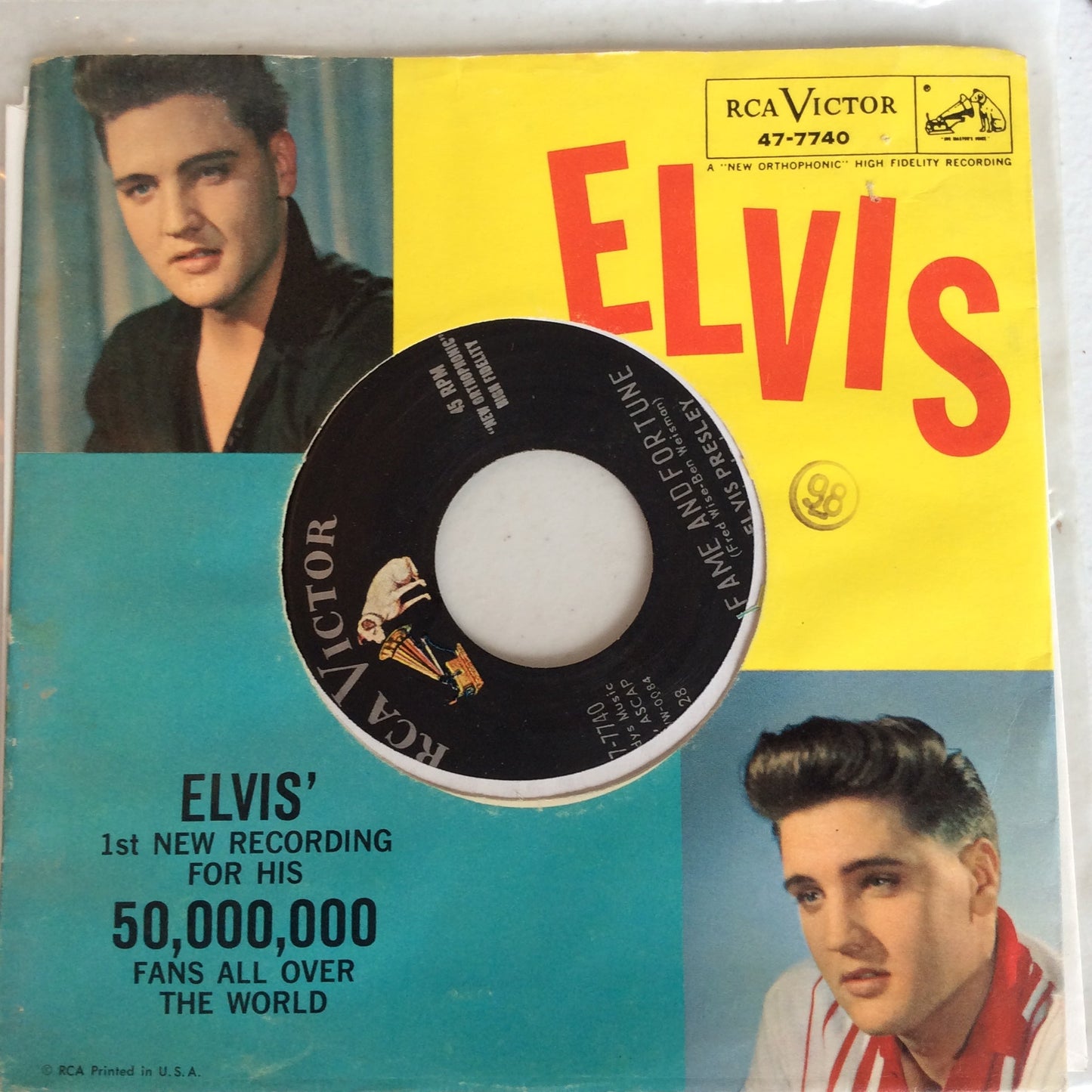 Stuck On You / Fame And Fortune (7" VINYL) | Very Good Plus (VG+) Excellent (EX) Get Cheap Vinyl