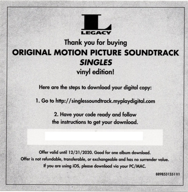 Singles - Original Motion Picture Soundtrack (VINYL) | Get Cheap Vinyl