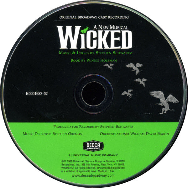 Wicked (Original Broadway Cast Recording) (CD) | Mint (M) Mint (M) Get Cheap Vinyl