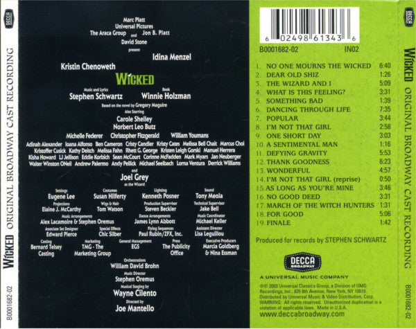 Wicked (Original Broadway Cast Recording) (CD) | Mint (M) Mint (M) Get Cheap Vinyl