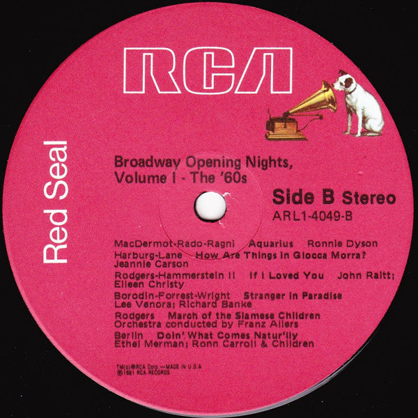 Broadway Opening Nights - Vol. 1 | Mint (M) Near Mint (NM) Get Cheap Vinyl