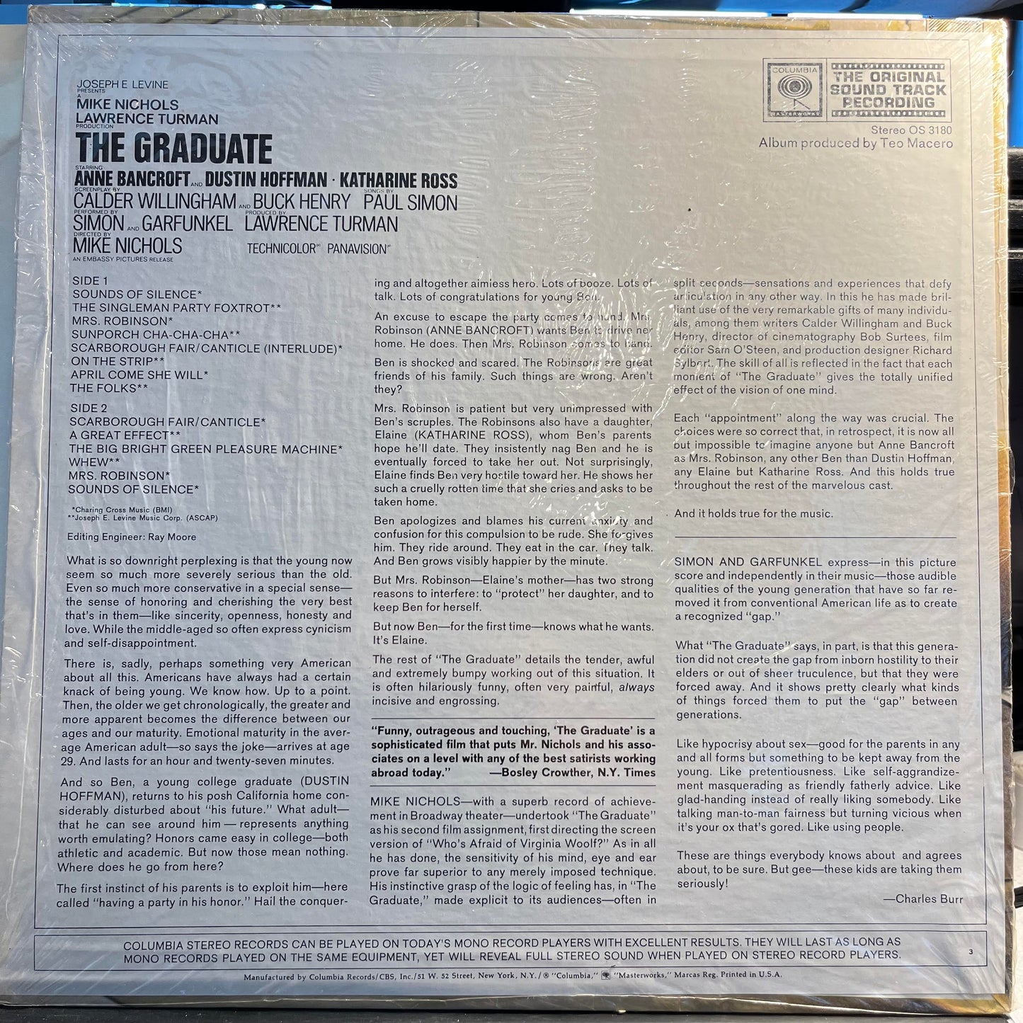 The Graduate (Original Sound Track Recording) *TERRE HAUTE* | Excellent (EX) Near Mint (NM) Get Cheap Vinyl