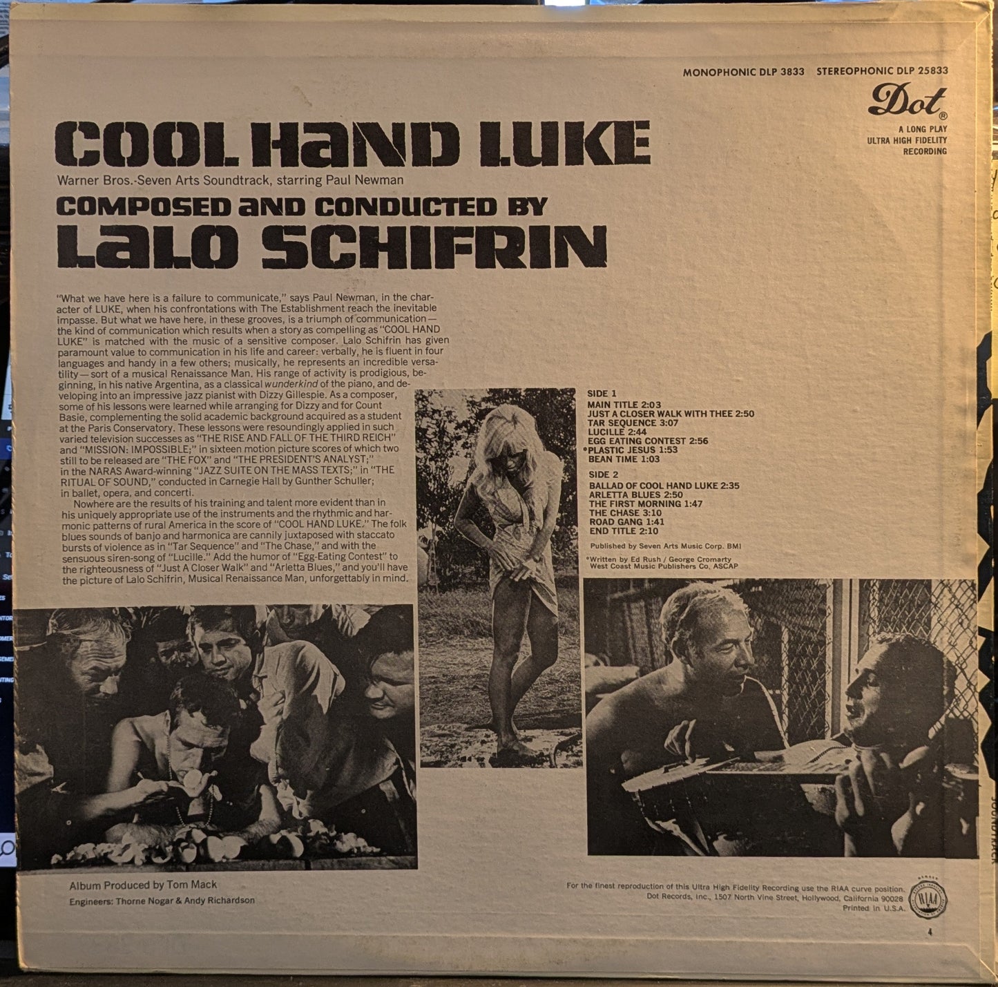 Cool Hand Luke - Original Soundtrack Recording (VINYL) | Excellent (EX) Near Mint (NM) Get Cheap Vinyl