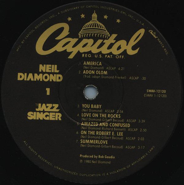 The Jazz Singer (Original Songs From The Motion Picture) (VINYL) | Near Mint (NM) Near Mint (NM) Get Cheap Vinyl