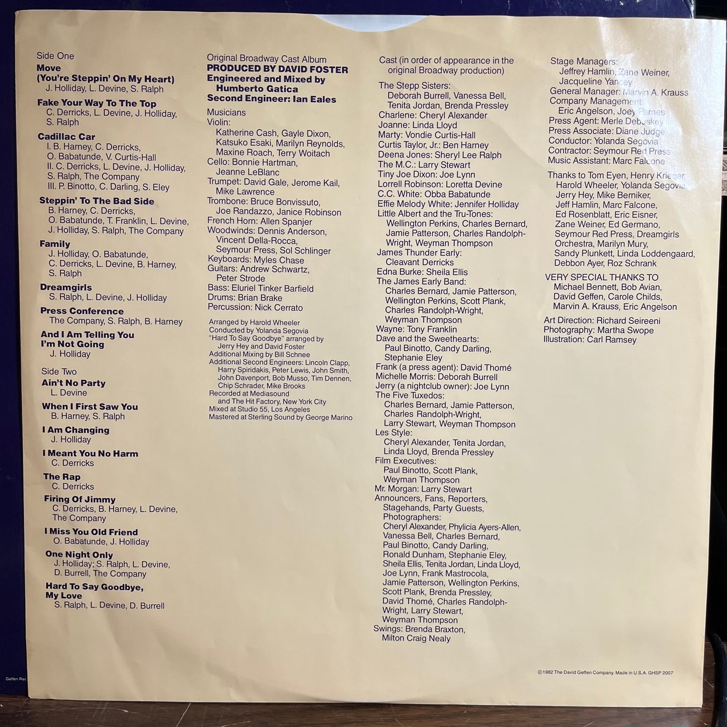 Dreamgirls Original Broadway Cast Album (VINYL) | Near Mint (NM) Excellent (EX) Get Cheap Vinyl