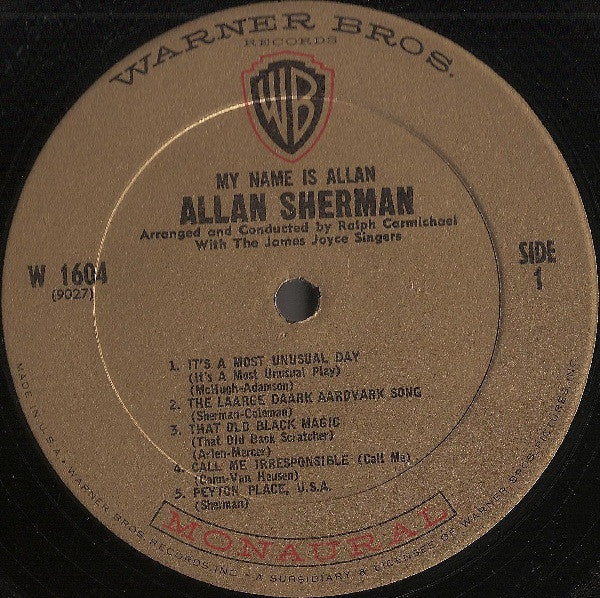 My Name Is Allan: Allan Sherman Sings Great Movie Hits & Songs From The Cutting Room Floor (VINYL) | Mint (M) Near Mint (NM) Get Cheap Vinyl