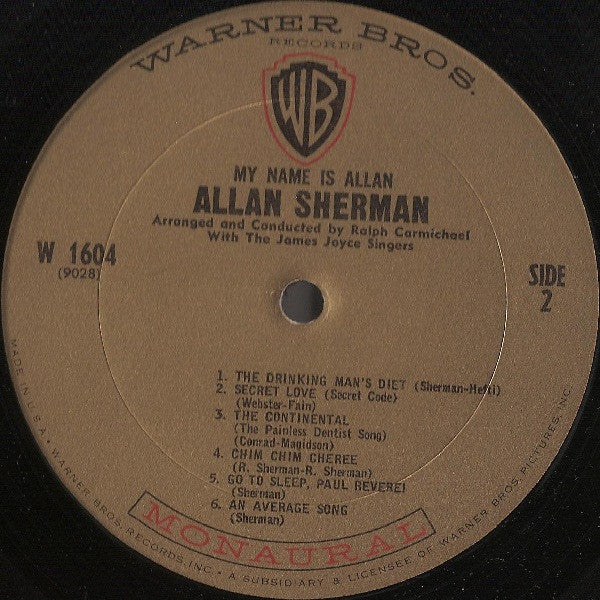 My Name Is Allan: Allan Sherman Sings Great Movie Hits & Songs From The Cutting Room Floor (VINYL) | Mint (M) Near Mint (NM) Get Cheap Vinyl