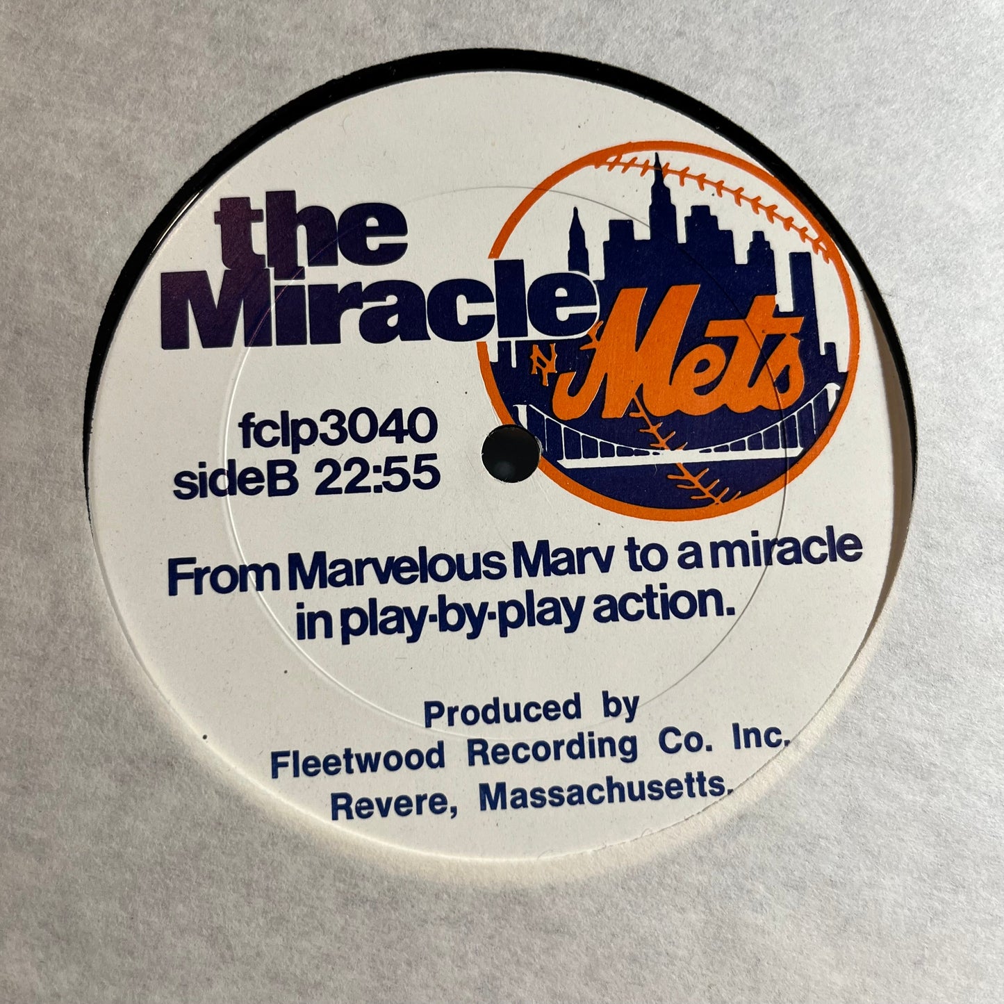 The Miracle Mets - From Marvelous Marv To A Miracle In Play-By-Play Action (VINYL) | Near Mint- (NM-) Excellent (EX) Get Cheap Vinyl