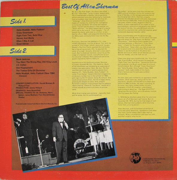 The Best Of Allan Sherman (VINYL) | Near Mint (NM) Near Mint (NM) Get Cheap Vinyl