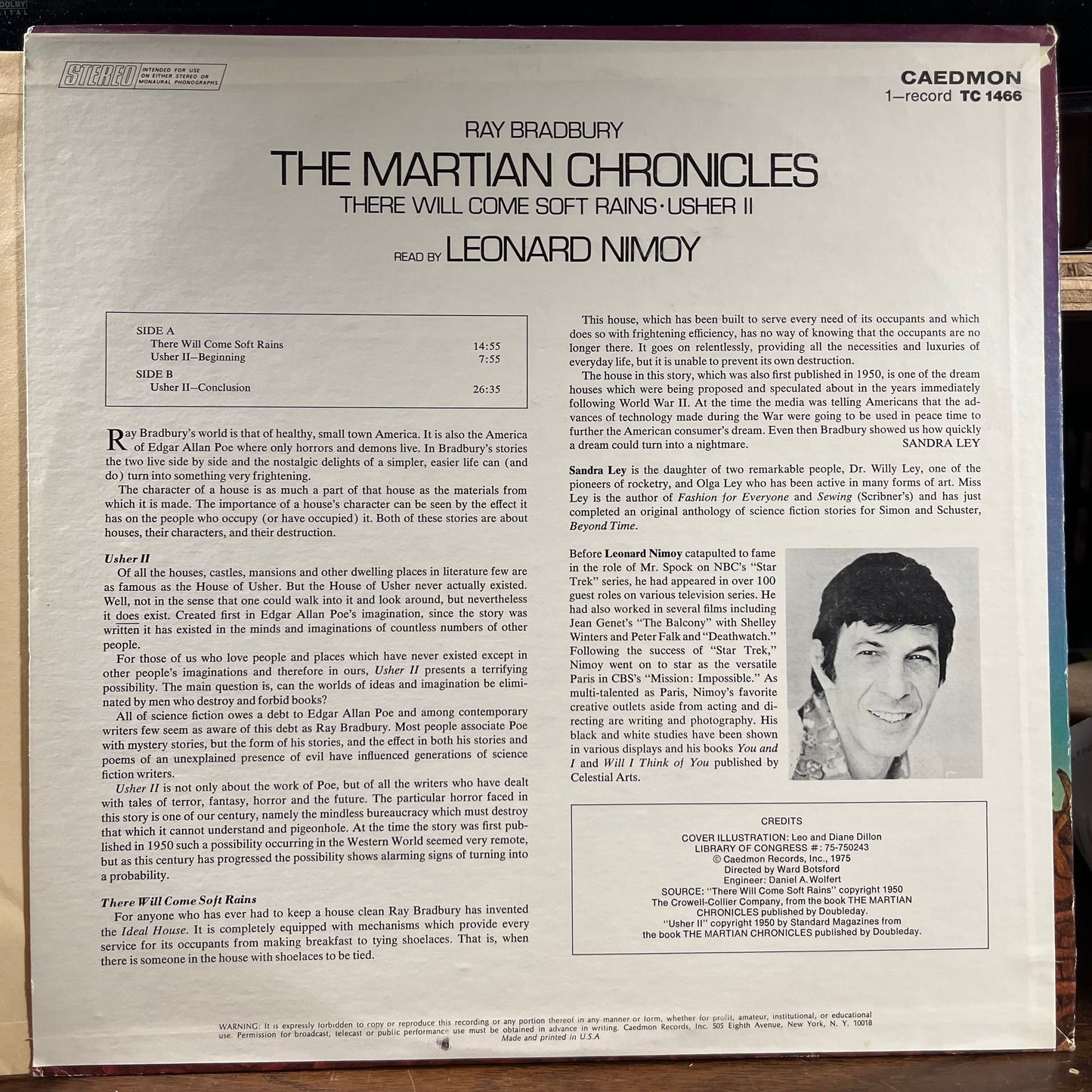 The Martian Chronicles: There Will Come Soft Rains - Usher II (VINYL) | Near Mint (NM) Very Good Plus Plus (VG++) Get Cheap Vinyl