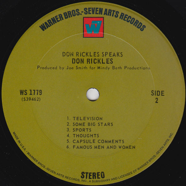 Don Rickles Speaks! (VINYL) | Very Good Plus (VG+) Excellent (EX) Get Cheap Vinyl