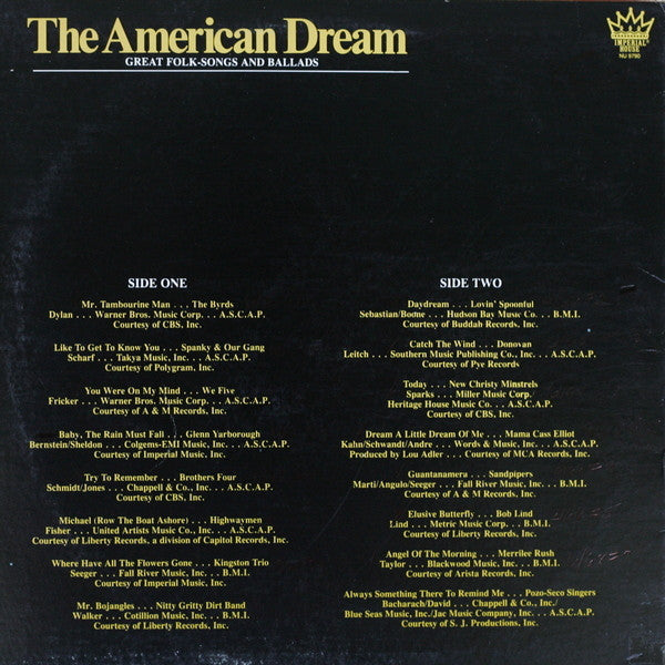 The American Dream - Great Folk Songs And Ballads | Near Mint (NM) Very Good Plus (VG+) Get Cheap Vinyl