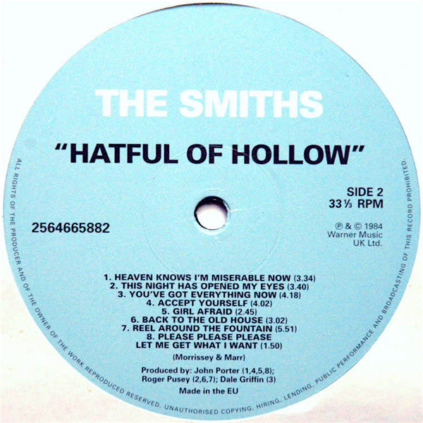 The Smiths Hatful Of Hollow Rhino Records (2), Rhino Records (2) LP, Comp, RE, 180 Mint (M) Mint (M) Get Cheap Vinyl