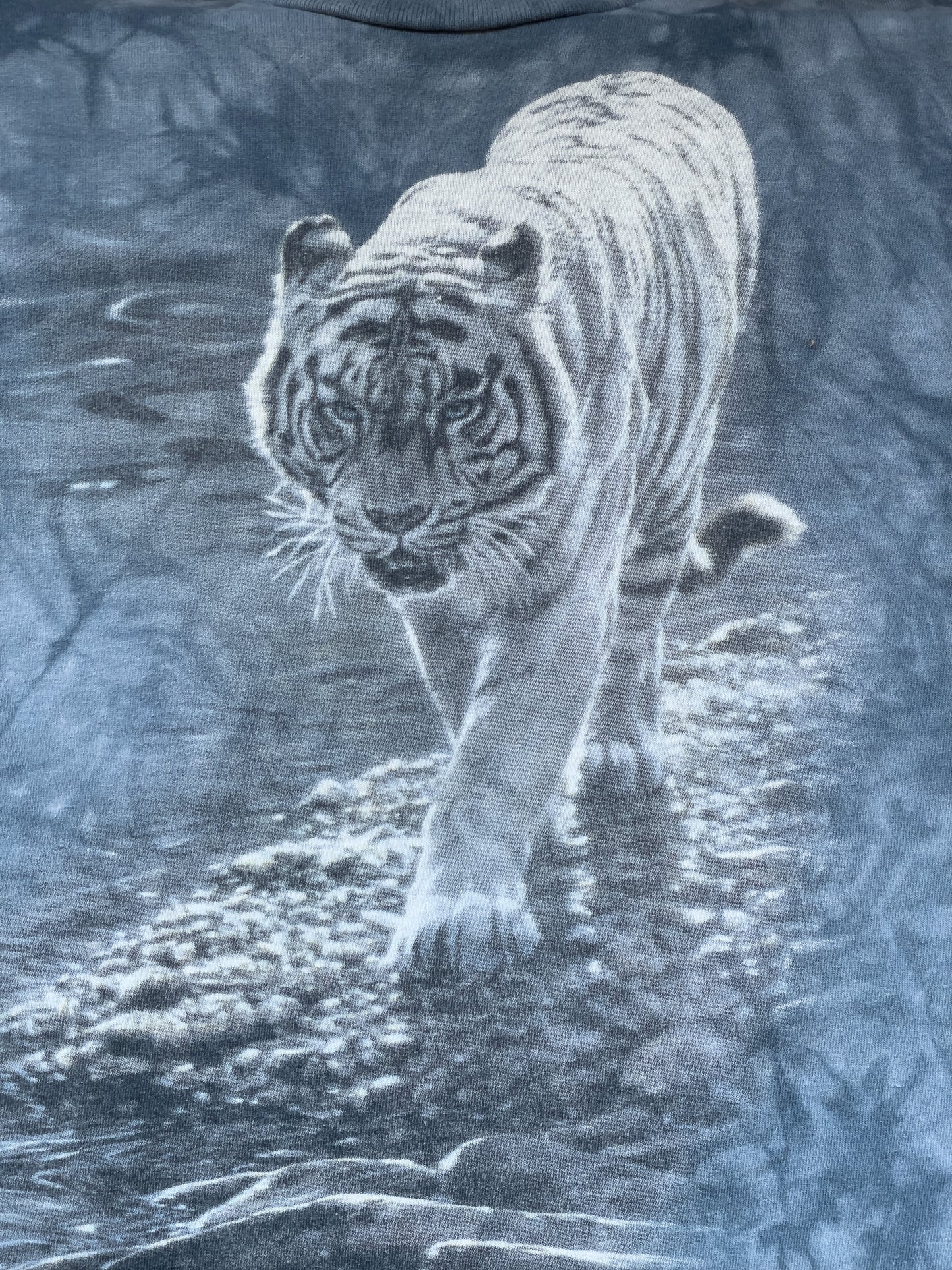 2004 White Tiger Nature Tie Dye Shirt | Men's 100% Cotton L Short Sleeve T-Shirt | Get Cheap Vinyl