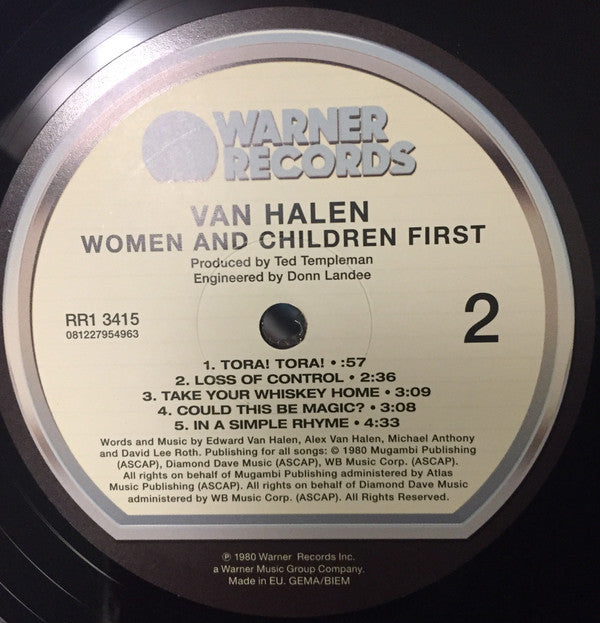 Van Halen Women And Children First Warner Records, Warner Records LP, Album, RE, RM Mint (M) Mint (M) Get Cheap Vinyl