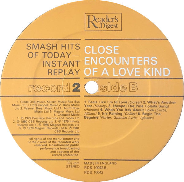 Smash Hits Of Today - Instant Replay | Near Mint (NM) Near Mint (NM) Get Cheap Vinyl