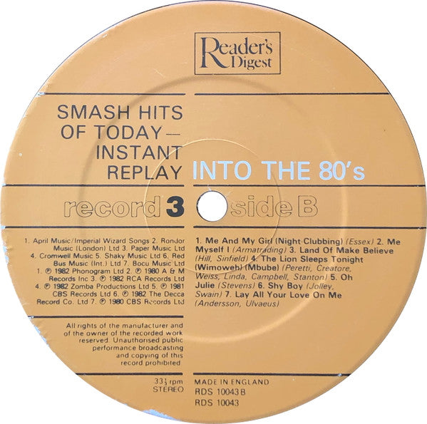 Smash Hits Of Today - Instant Replay | Near Mint (NM) Near Mint (NM) Get Cheap Vinyl