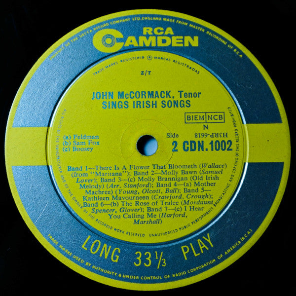 John McCormack Sings Irish Songs | Excellent (EX) Very Good Plus (VG+) Get Cheap Vinyl