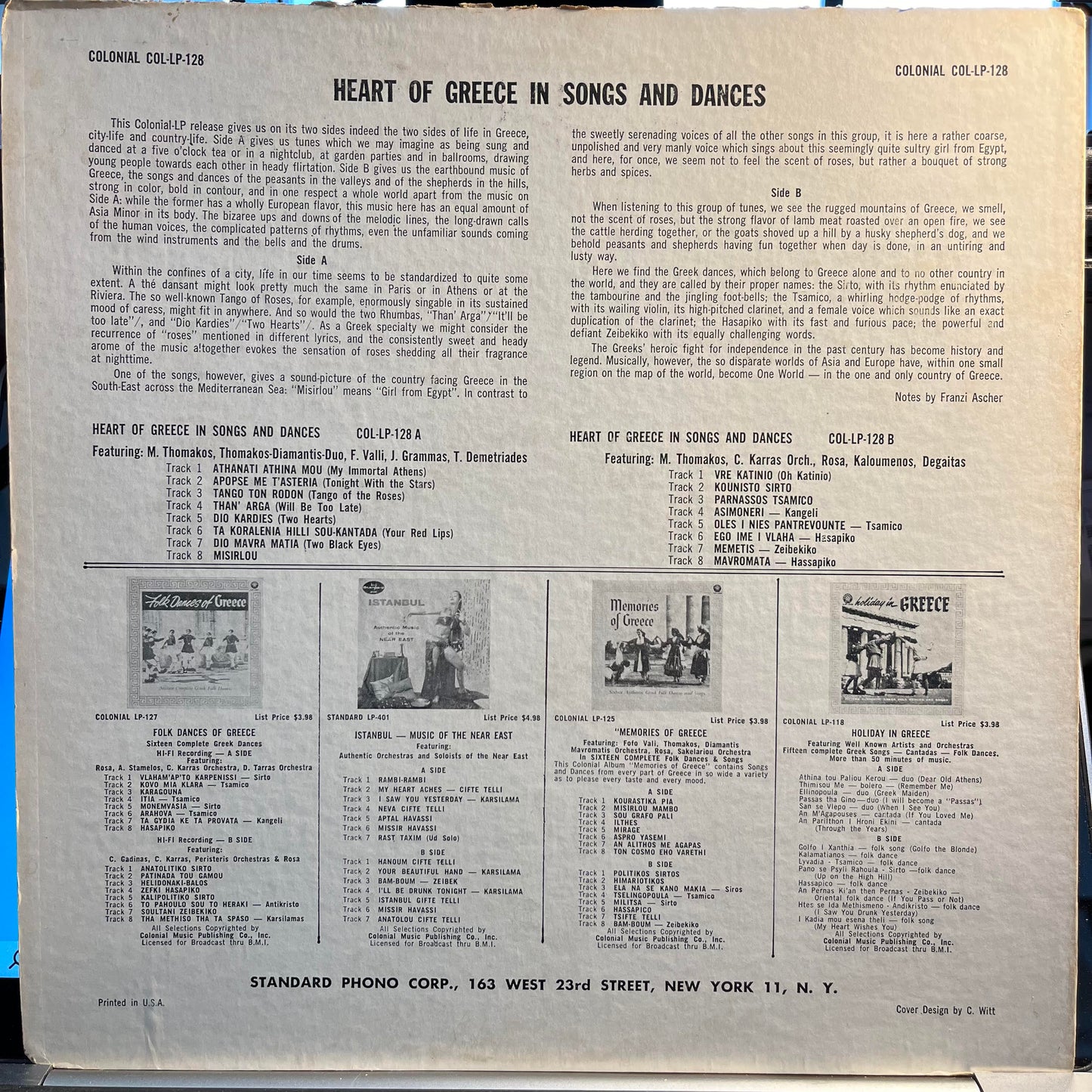 The Heart Of Greece In Songs And Dances *PROMO* | Excellent (EX) Very Good (VG) Get Cheap Vinyl